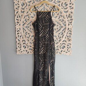 Trixxi Black Sequin Formal Bodycon Dress size 9